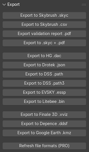 Export panel