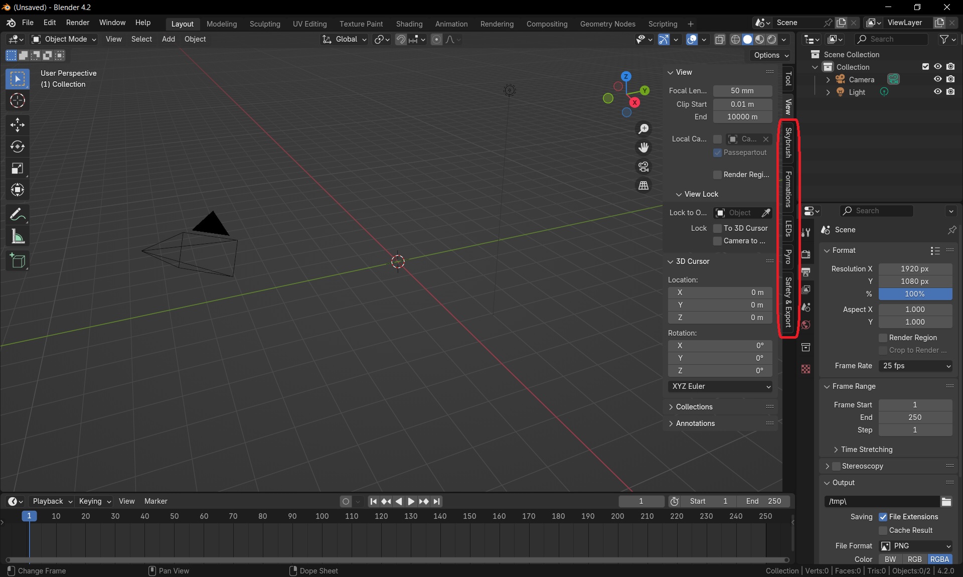 Blender 3D Viewport with ButterflyFleet tabs